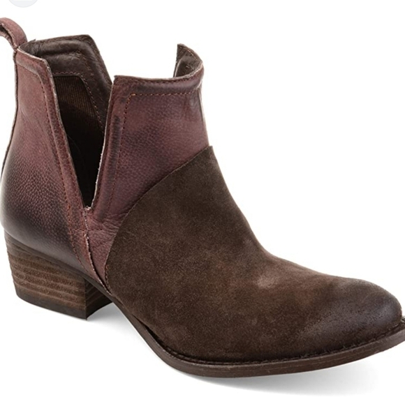 Journee Signature Women"Like New" Leather Cut Out Moto Ankle Boots shoes - Picture 1 of 15